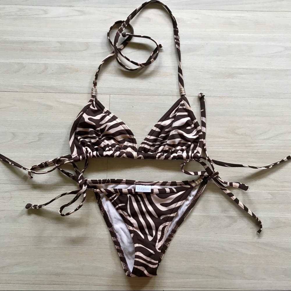 Lisa Losano animal print bikini sz M